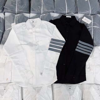 Áo sơ mi nam nữ viền tay,vải lụa cotton,màu trắng đen,form slimfit mẫu mới-HẢI ĐĂNG STORE Menswear Cotton Unisex