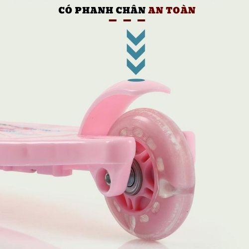Xe trượt Scooter cho bé 2 - 6 tuổi bánh phát sáng tải trọng 30kg bảo hành 6 tháng BABYHOPE