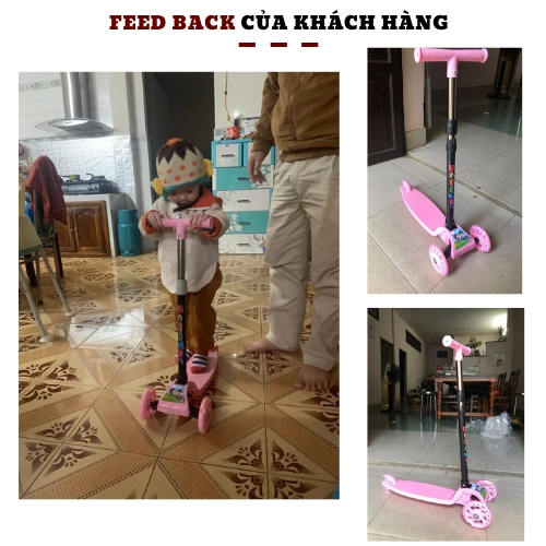 Xe trượt Scooter cho bé 2 - 6 tuổi bánh phát sáng tải trọng 30kg bảo hành 6 tháng BABYHOPE