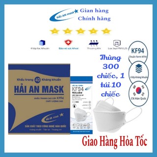 Thùng 100 cái khẩu trang kf94 HẢI AN MASK chính hãng chống tia UV 4 lớp có giấy kháng khuẩn đủ màu sắc