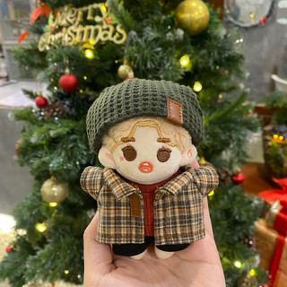 Outfit doll set sơmi sọc giáng sinh cho doll 10cm 15cm 20cm