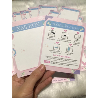 Bìa Nailbox 2 mặt,thẻ Nail Box gắn móng tay giả,,size 9*11cm