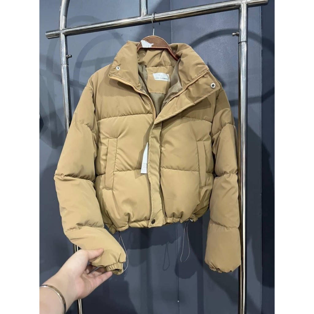 ẢNH THẬT Áo khoác phao nữ chất nhung lì cổ đứng hàng xịn loại 1 dày dặn có dây rút eo, áo phao nhung lì nữ mùa đông