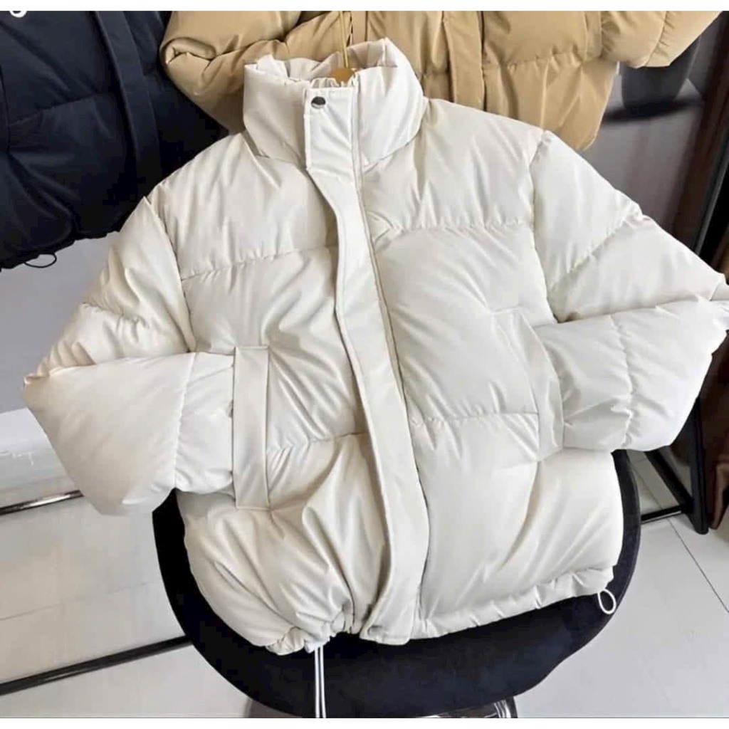 ẢNH THẬT Áo khoác phao nữ chất nhung lì cổ đứng hàng xịn loại 1 dày dặn có dây rút eo, áo phao nhung lì nữ mùa đông