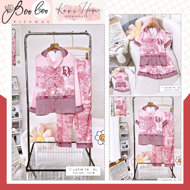 𝑲𝑨𝑽𝑰𝑯𝑶𝑼𝑺𝑬 55-72kg🌻Đồ Bộ Mặc Nhà Pijama 𝑩𝑶𝑶 𝑩𝑶𝑶 Lụa Latin Freesize Hàng Thiết Kế