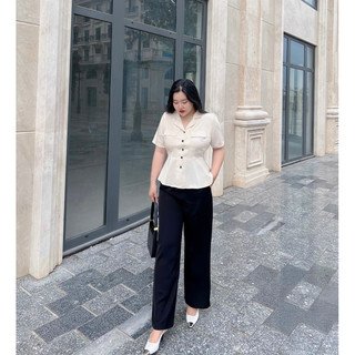 Set bộ bigsize nữ Béo Design Set áo vest + quần ống suông 51kg đến 95kg