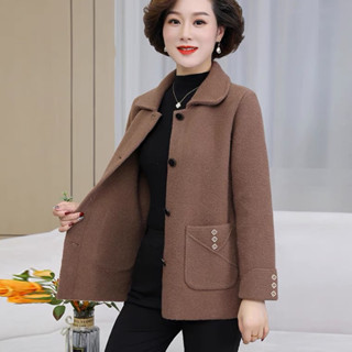  Áo khoác dạ nỉ cho phụ nữ trung niên 