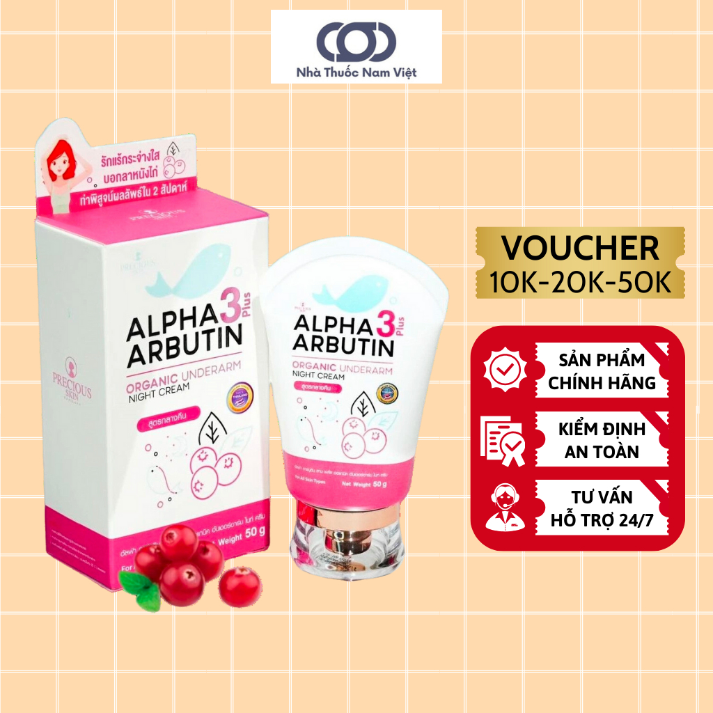 Kem Thâm Nách Alpha Arbutin Organic Underarm 50Gram Thái Lan