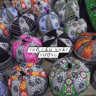 Mũ thổ cẩm thêu tay dân tộc h'mong đẹp rẻ