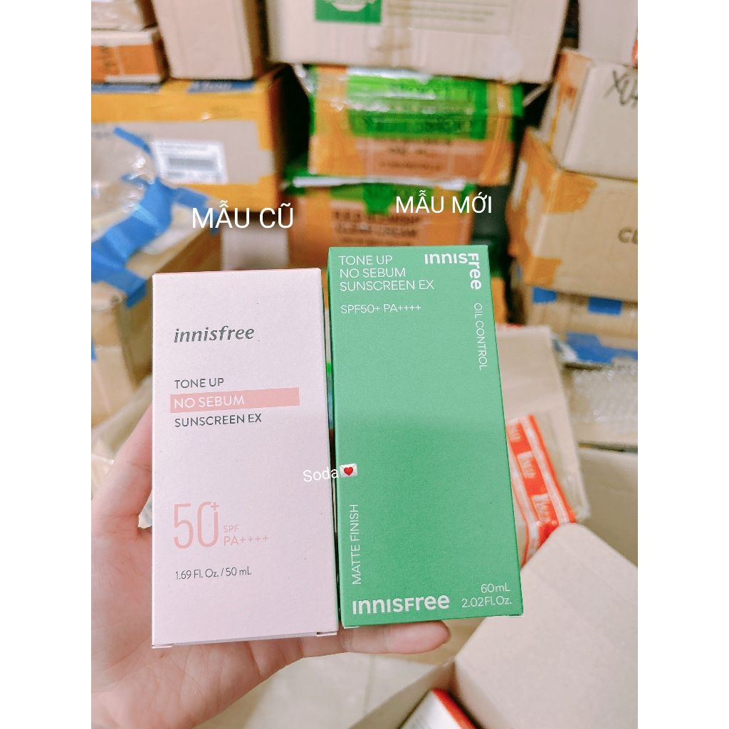 (CÓ BILL) Kem Chống Nắng Innisfree Tone Up UV Protection Cream 50ml No-Sebum (HÀNG AUTH)( MẪU MỚI 2022)