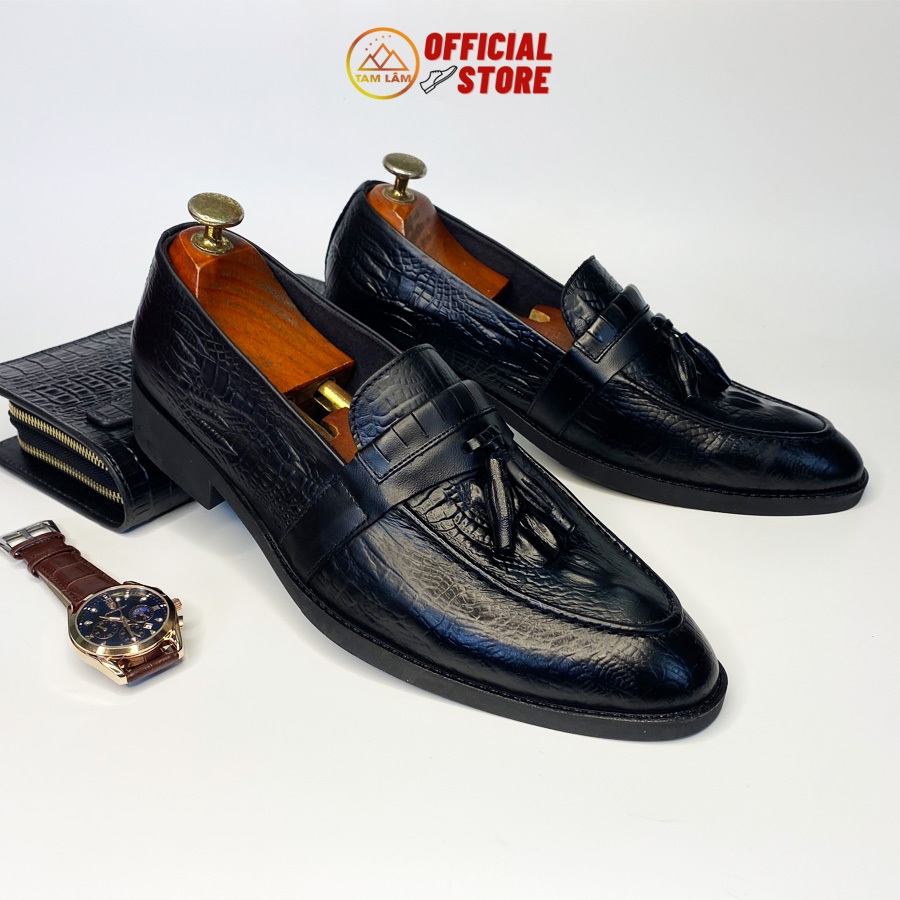 Giày loafer chuông nam vân cá sấu TAM LÂM sale sâu - TL131