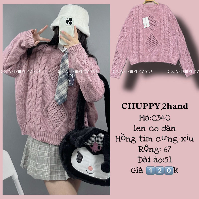 Cardigan len đỏ C340