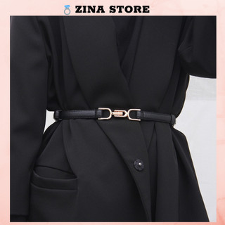Đai váy bản nhỏ Thắt lưng váy da mặt vàng dây nhỏ Belt váy