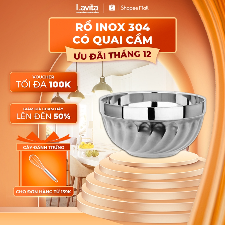 Tô cơm, bát cơm Cherry chất liệu inox cao cấp 2 lớp có rãnh xoắn cách nhiệt tốt - nhiều kích cỡ