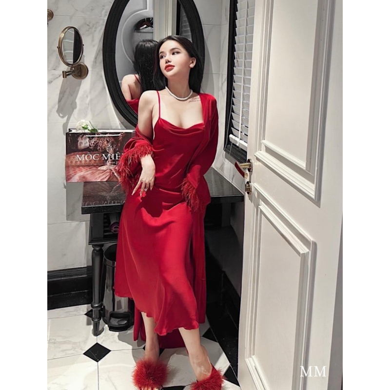 Set choàng váy tay lông cao cấp