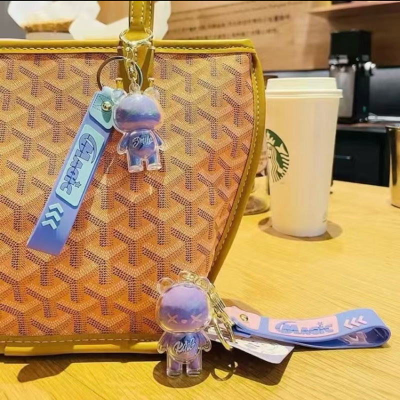 Móc gấu 2 lớp dễ thương cute làm móc treo chìa khoá