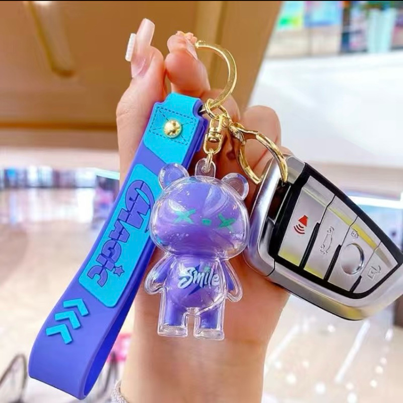 Móc gấu 2 lớp dễ thương cute làm móc treo chìa khoá