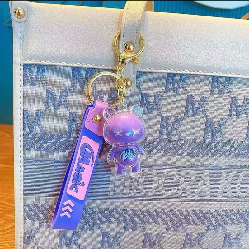 Móc gấu 2 lớp dễ thương cute làm móc treo chìa khoá