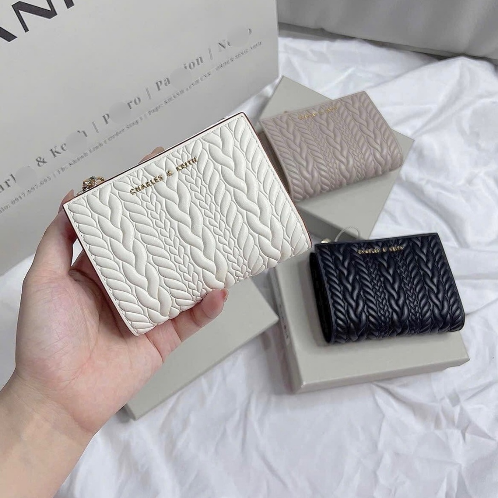 Ví nữ, ví gập c..n..k vân da nổi đựng thẻ card full box chuẩn đẹp - Lucky9store
