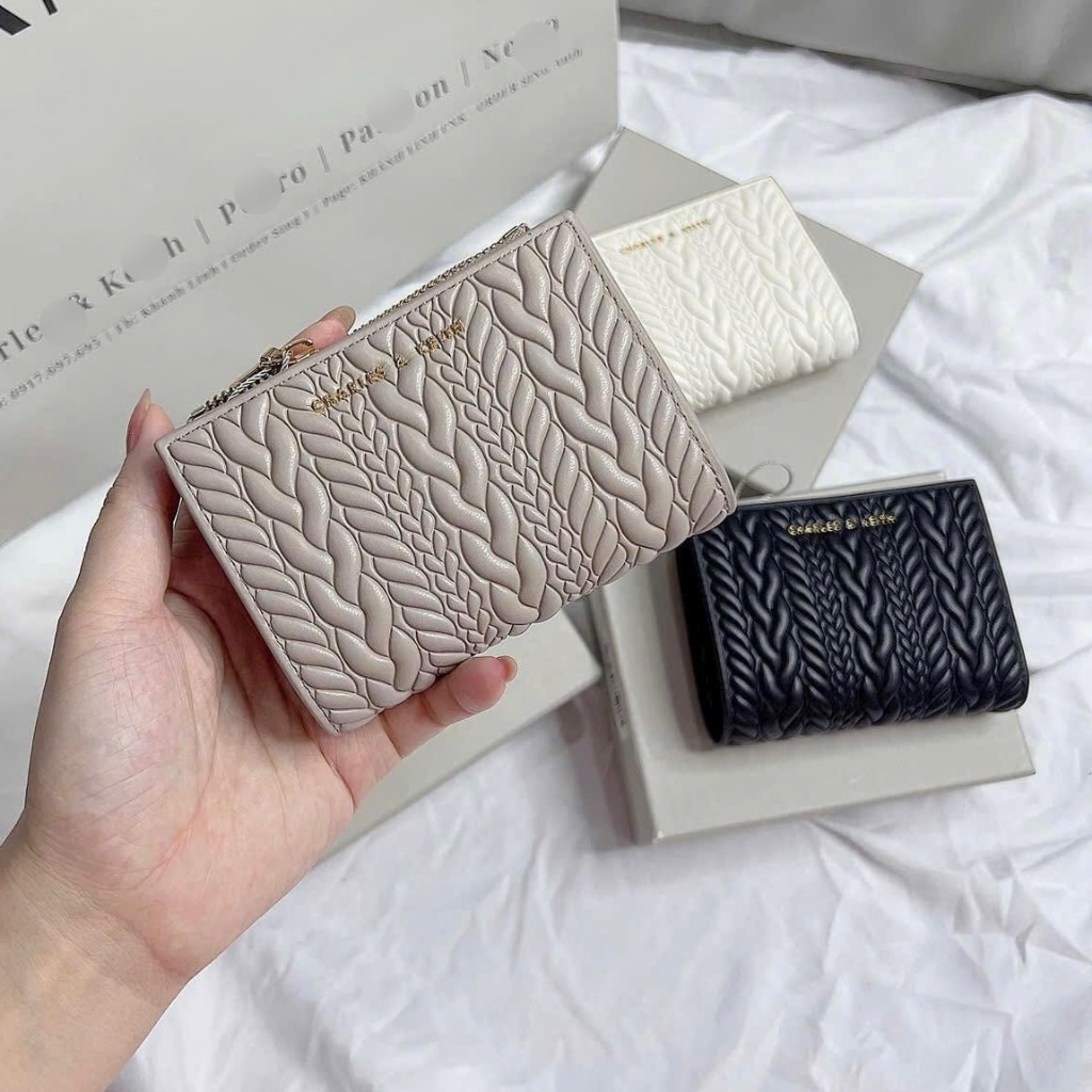 Ví nữ, ví gập c..n..k vân da nổi đựng thẻ card full box chuẩn đẹp - Lucky9store