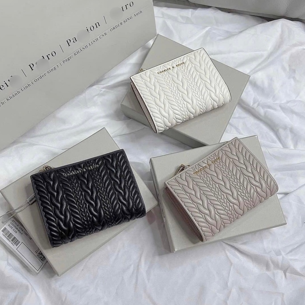 Ví nữ, ví gập c..n..k vân da nổi đựng thẻ card full box chuẩn đẹp - Lucky9store