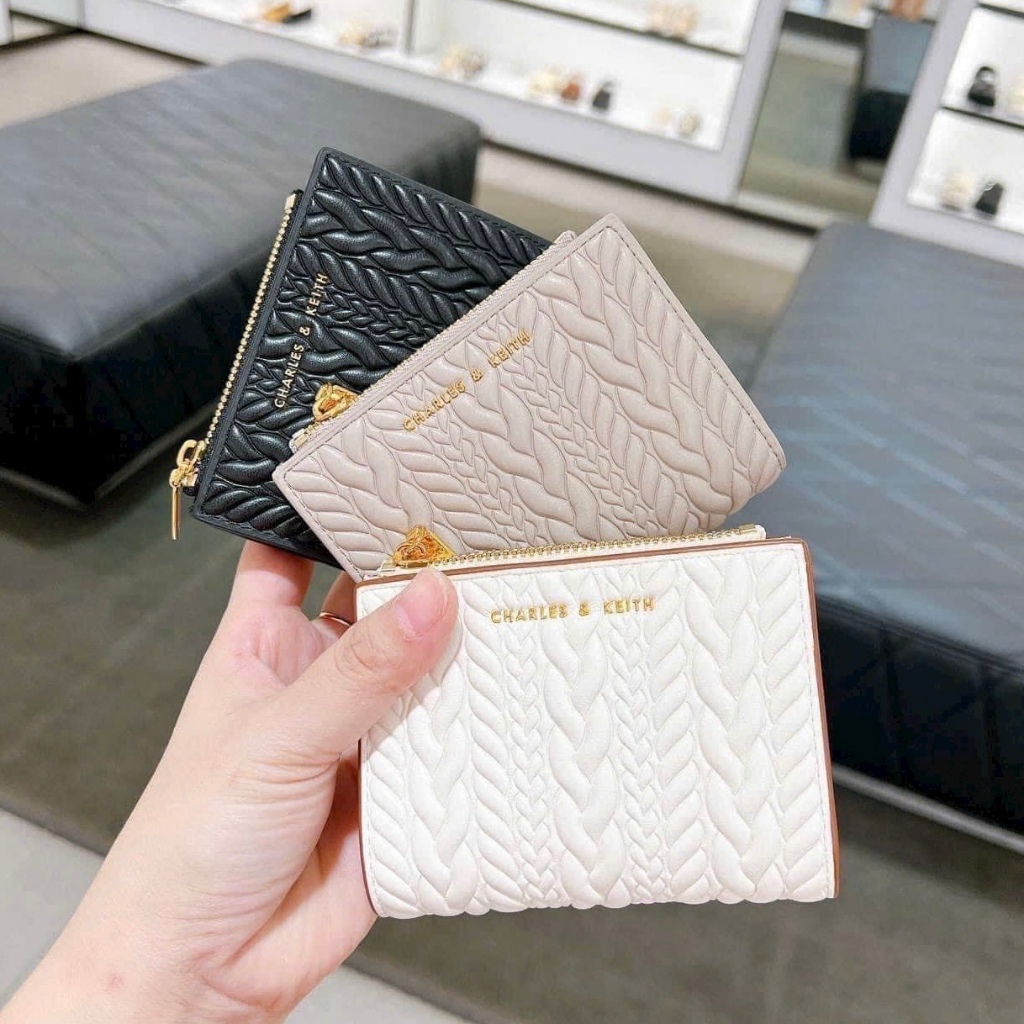 Ví nữ, ví gập c..n..k vân da nổi đựng thẻ card full box chuẩn đẹp - Lucky9store