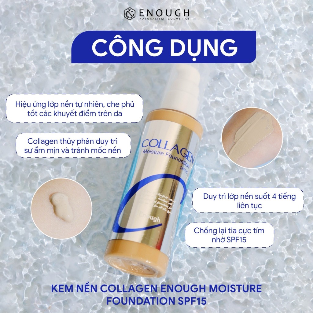 Kem nền Enough Collagen Moisture / ULTRA X10 Cover up Foundation Hàn Quốc 100ml