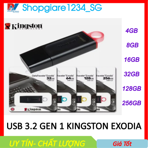USB Gen 1 Kingston DataTraveler Exodia 4GB/ 8GB/ 16GB/ 32GB/ 64GB/ 128GB- HÀNG OEM