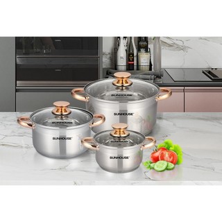 Bộ nồi 5 đáy Sunhouse SH781 inox cao cấp dùng trên mọi loại bếp