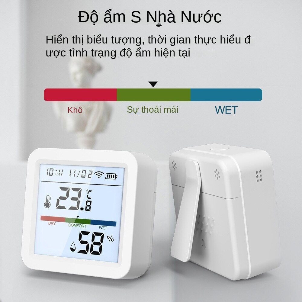 Cảm biết nhiệt ẩm có màn hình tuya zigbee