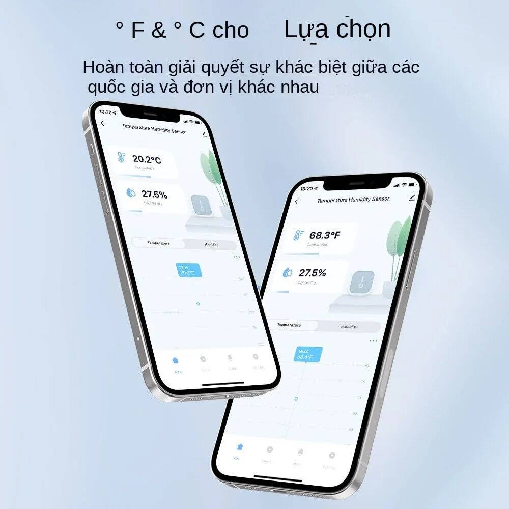 Cảm biết nhiệt ẩm có màn hình tuya zigbee
