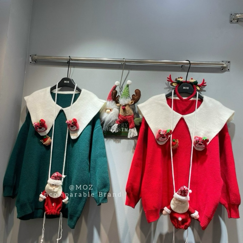 Áo len Gấu Dâu kèm túi noe