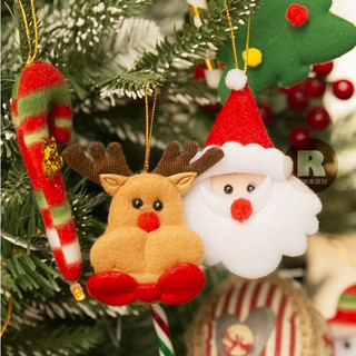 Set 6 phụ kiện trang trí cây thông Noel Hapi Toys - Charm Noel Đồ chơi gấu bông treo cây thông Noel họa tiết ngộ nghĩnh