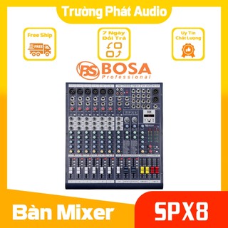 Hàng chính hãng mixer bosa spx8 hỗ trợ bluetooth usb, ,cổng nết nối đa dạng 2line effect độc lập