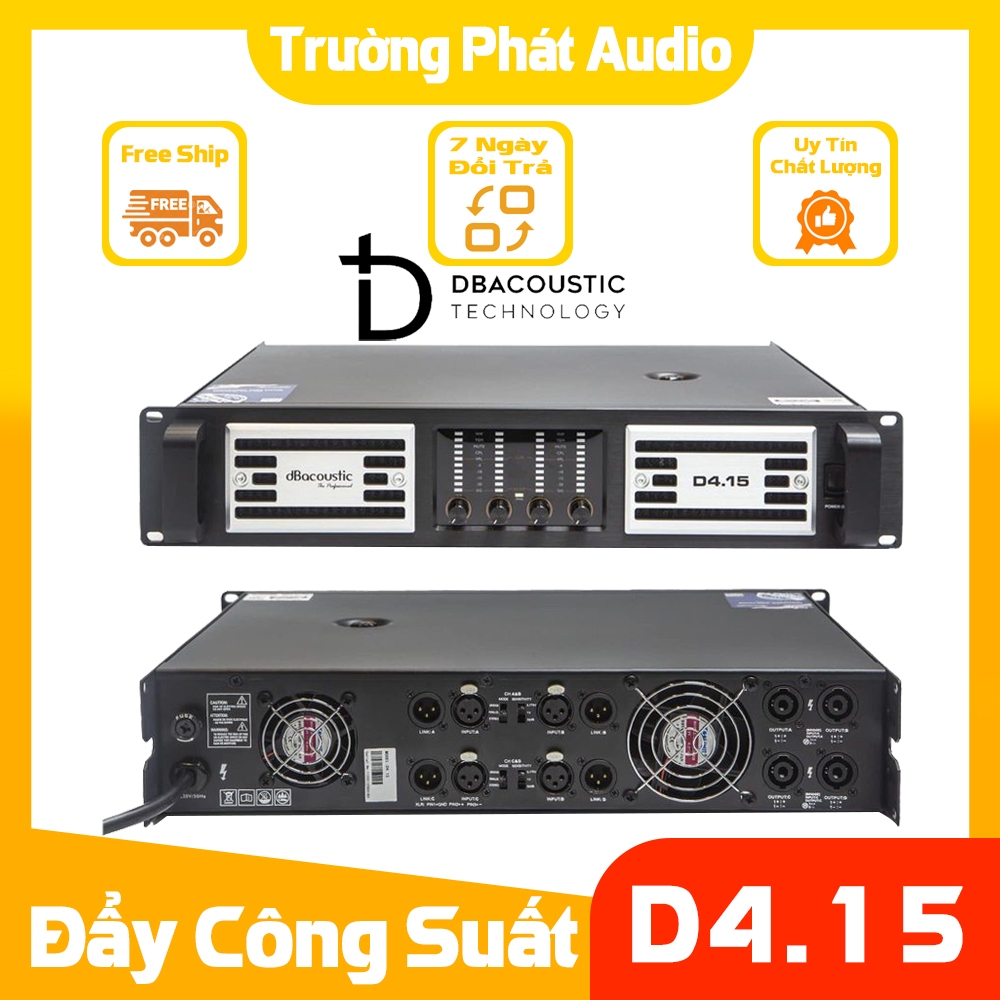 Đẩy công suất dBacoustic D4.15,đẩy công suất 4 kênh,main 4 kênh