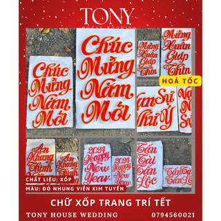 CHỮ XỐP TRANG TRÍ TẾT - TONY HOUSE