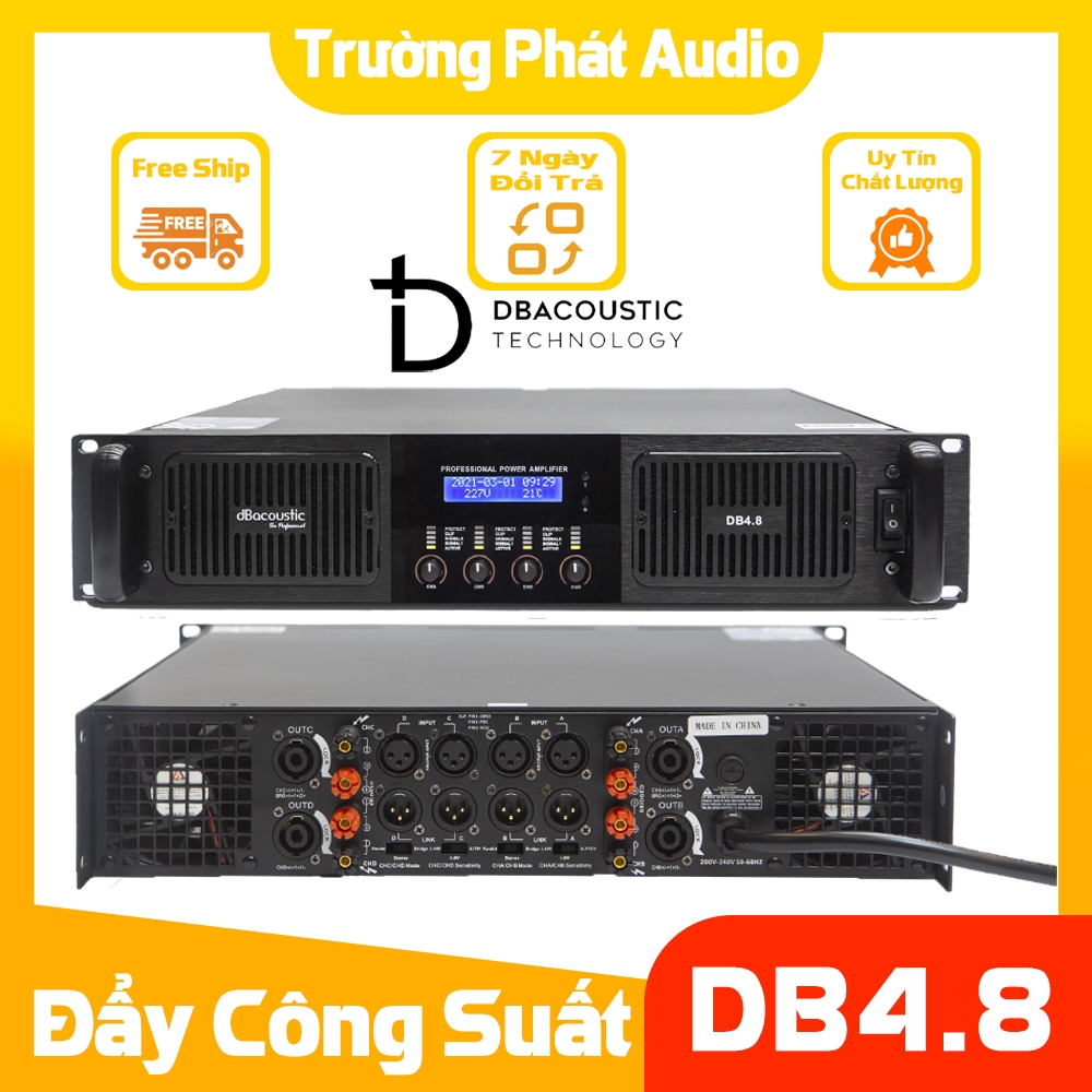 Đẩy công suất dBacoustic D4.8,đẩy công suất 4 kênh,main 4 kênh