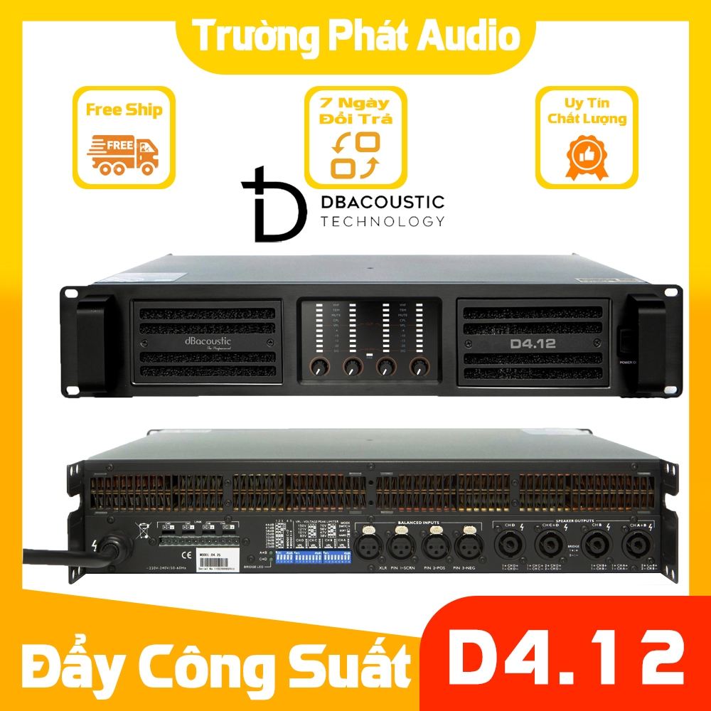 Đẩy công suất dBacoustic D4.12,đẩy công suất 4 kênh,main 4 kênh