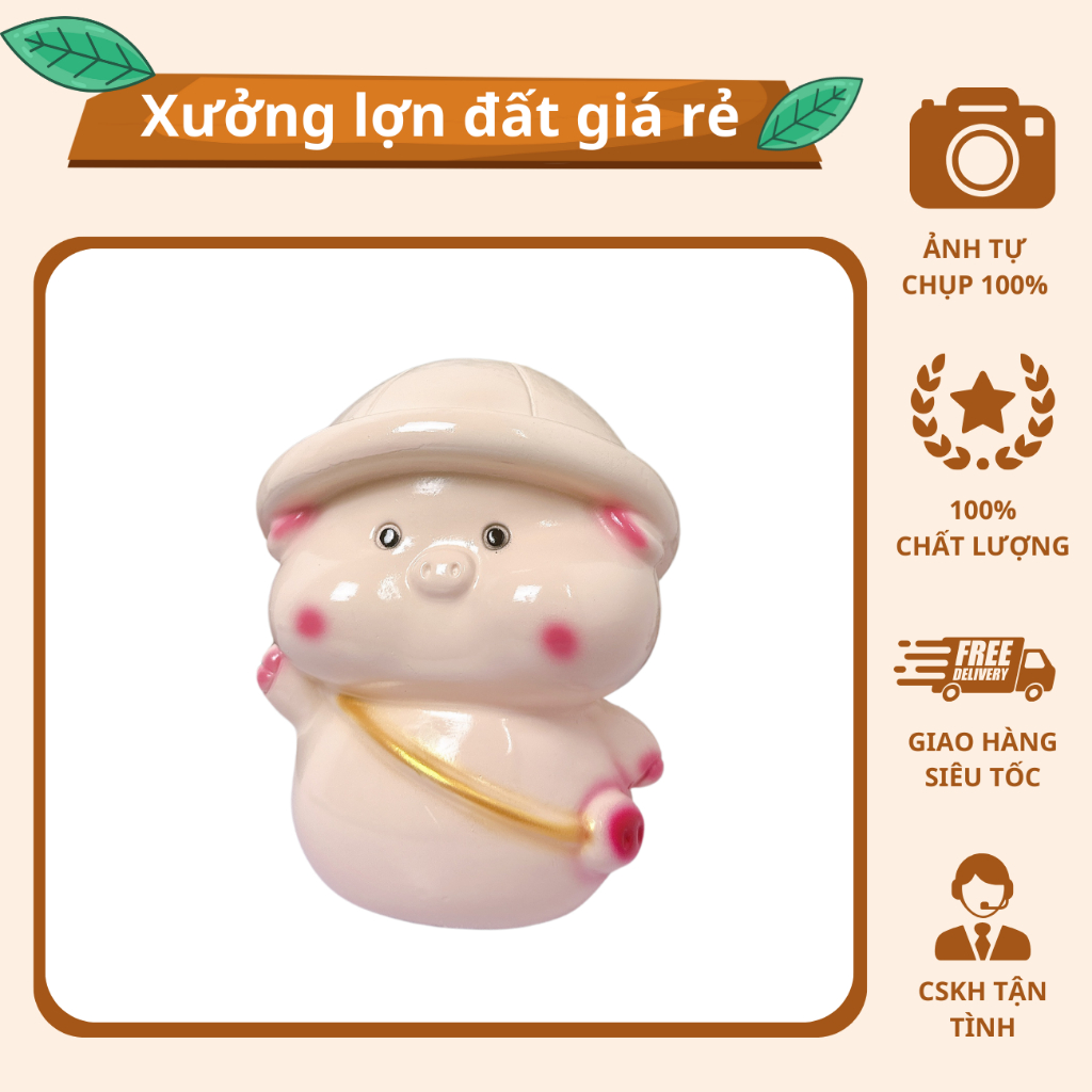 Heo đất tiết kiệm, Heo đất ĐỘI MŨ đáng yêu - Xưởng Lợn Đất XLD06