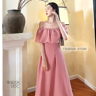 CÓ SẴN - Váy dài trễ vai mùa hè hot trend - Tikbook Store