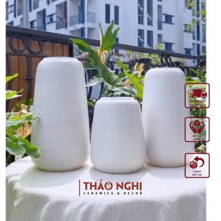 Bình cắm hoa gốm sứ Bát Tràng dáng đu đủ men lì vân ganh nổi trang trí phòng khách đẹp