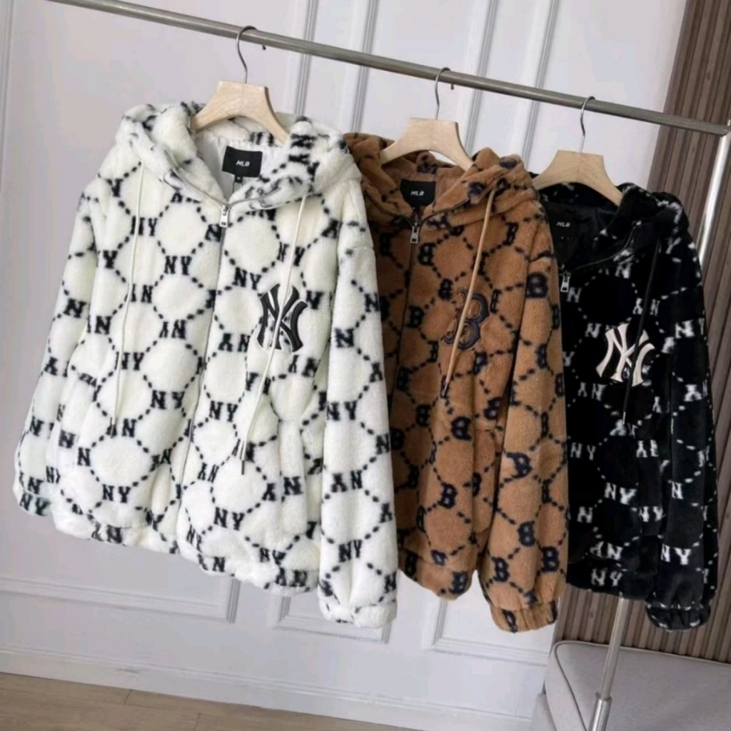 Áo Khoác Lông Ny MLB Chính Hãng 2 Lớp Dày Dặn Cao Cấp , Áo Khoác Lông Thỏ Thời Trang Dành Cho Nam Nữ
