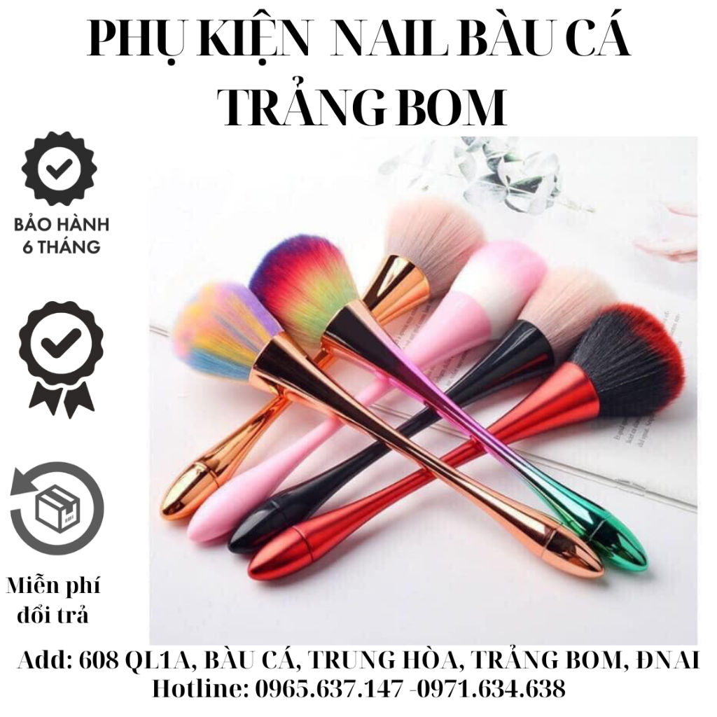 Chổi phủi bụi nail đẹp - Cán dài sang chảnh