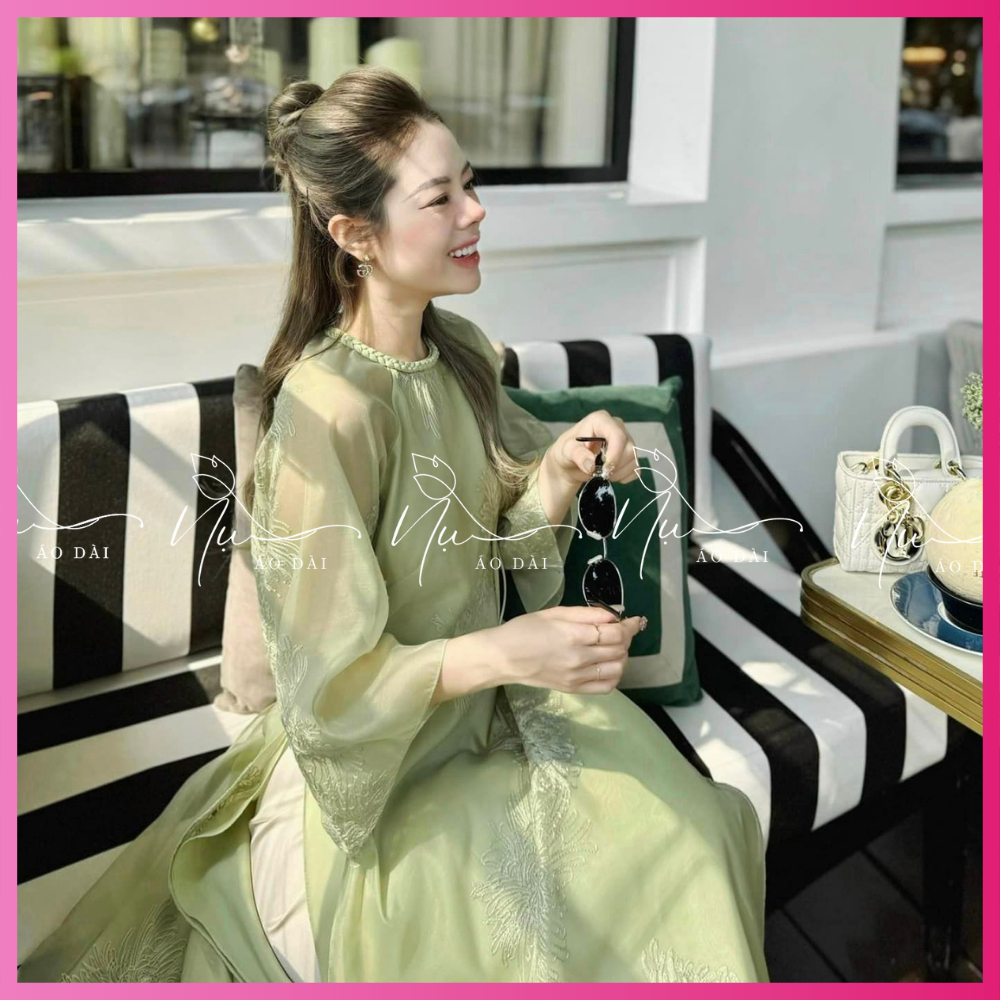 Áo dài cách tân, áo dài dáng suông 4 tà 2 lớp chất Thi Thư chất  tơ thêu cao cấp, phù hợp lễ tết, đi làm, lễ hội