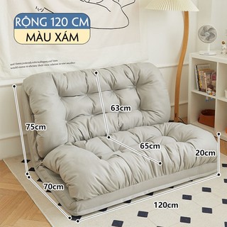 Sofa bệt thư giãn, ghế sofa lười bọc vải nano cao cấp đa năng gấp gọn - bảo hành 12 tháng