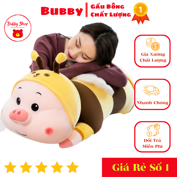 Gấu Bông Lợn Biến Hình 👼 HÀNG GIÁ XƯỞNG 👼 Gấu Bông Biến Hình Cosplay Gấu Bông Lợn Ong Dễ Thương Kích Thước 1m - 1m2 Cute