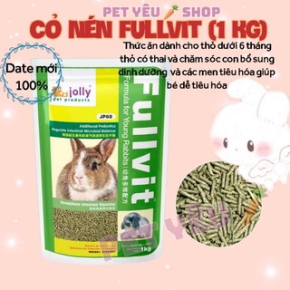 Cỏ nén FULLVIT (1kg) của JOLLY thức ăn cho thỏ dưới 6 tháng, thỏ mang thai và chăm sóc con🐰🐰
