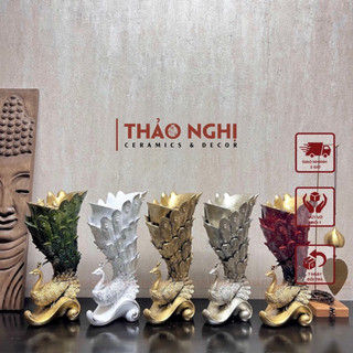 Bình cắm lông công phong thủy hình chim công trang trí nhà cửa | Bh126