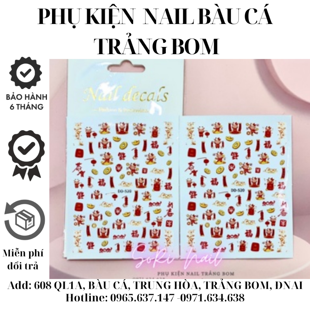 Sticker Tết 2023 Mẫu Mới - Phụ Kiện Nail 2023