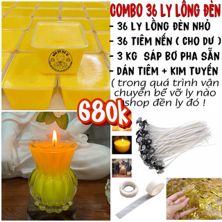 Combo làm 36 ly lồng đèn nến bơ ( Kèm văn khấn cúng dường )